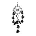 Indian black dream catcher vectorÃÂ image on white background Royalty Free Stock Photo